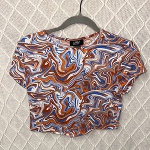 Swirl colorful cropped top. $7 OBO